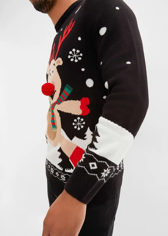 Feinstrickpullover mit Weihnachtsmotiv, bonprix