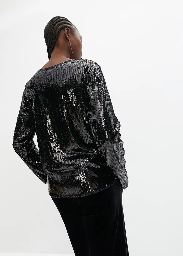 Blouse en paillettes, bonprix