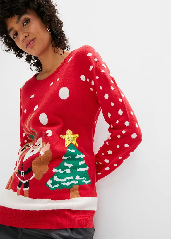 Pull de Noël en fine maille, bonprix