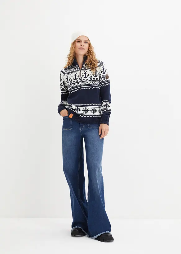 Maritimer Norweger-Pullover, bonprix