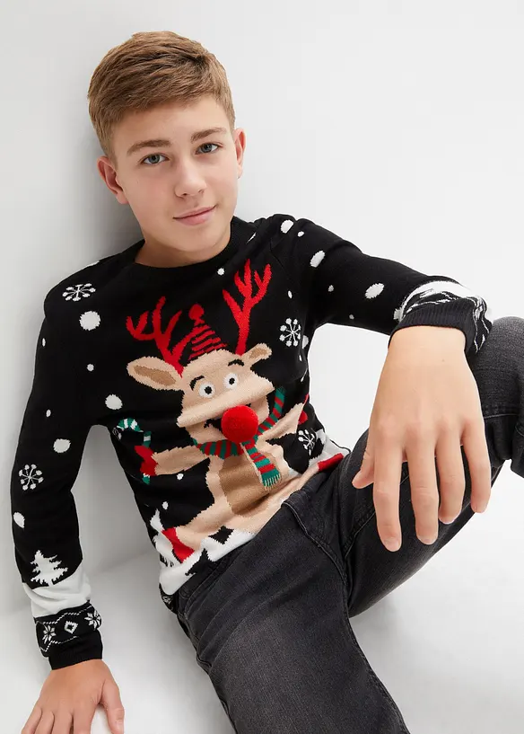 Feinstrickpullover mit Weihnachtsmotiv, bonprix