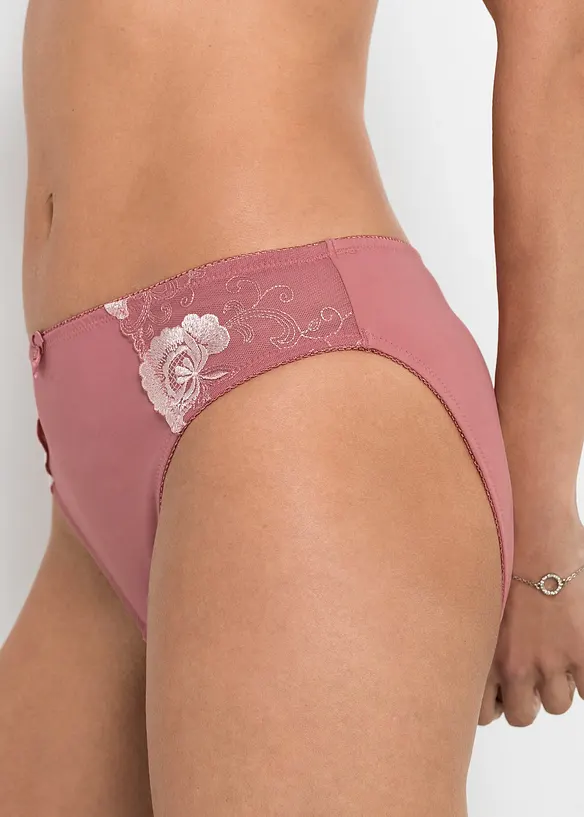 Lot de 2 slips avec broderies, bonprix
