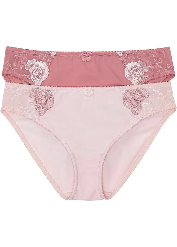 Lot de 2 slips avec broderies, bonprix