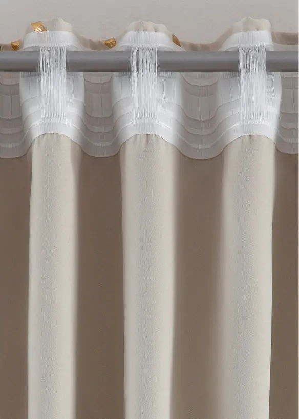Abdunkelnder Vorhang mit Glanz Druck (1er Pack), bonprix