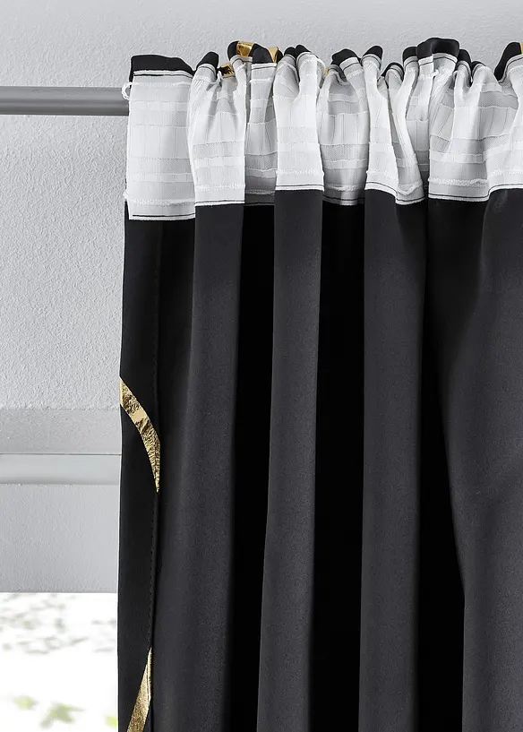 Abdunkelnder Vorhang mit Glanz Druck (1er Pack), bonprix