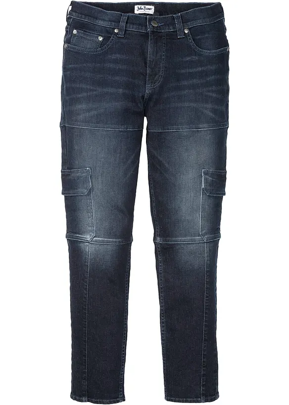 Jean slim extensible poches cargo, droit, bonprix