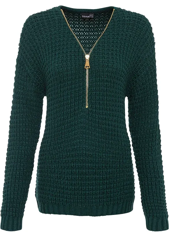 Grobstrick-Pullover mit Reißverschluss-Detail, bonprix