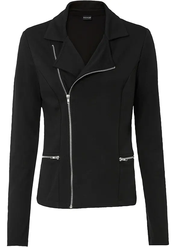 Gilet esprit motard en jersey de viscose mélangée, bonprix