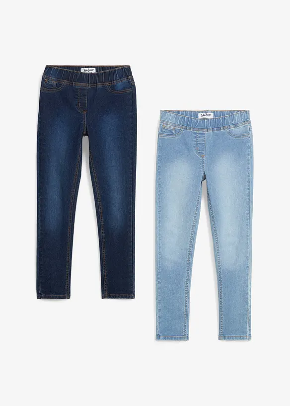 Lot de 2 jeggings taille mi-haute, bonprix