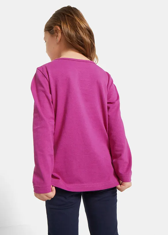 Lot de 2 T-shirts manches longues 100% coton, bonprix