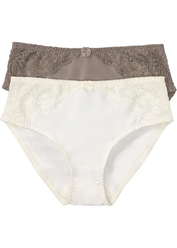 Lot de 2 slips Maxi avec dentelle, bonprix
