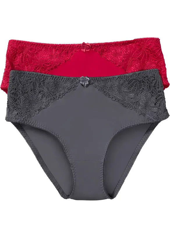 Lot de 2 slips Maxi avec dentelle, bonprix
