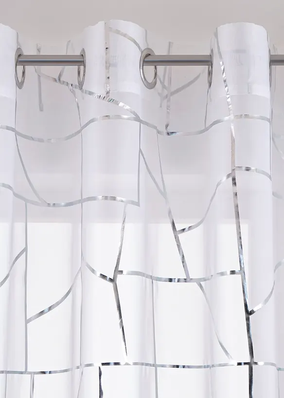 Gardine mit Glanzdruck (2er Pack), bonprix
