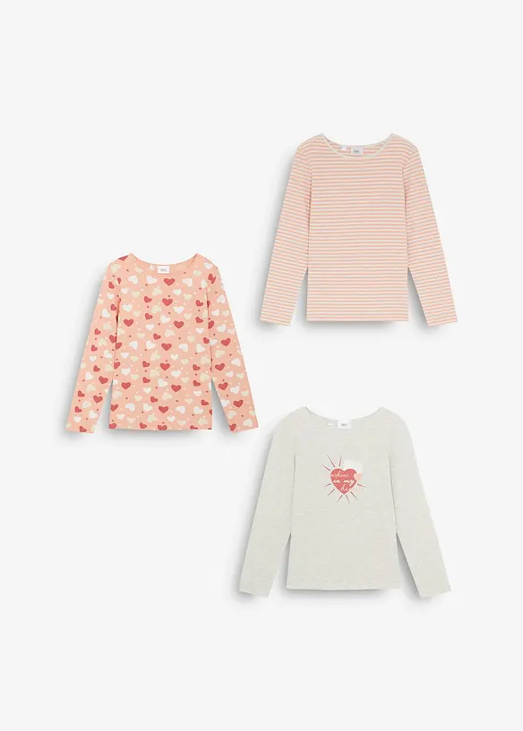 Langarmshirt aus reiner Bio-Baumwolle (3er Pack), bonprix