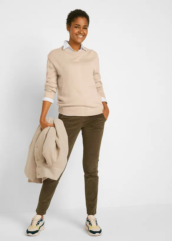 Strick-Pullover mit Rundhals-Ausschnitt, bonprix