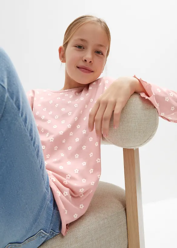 Langarmshirt aus Bio-Baumwolle (3er Pack), bonprix