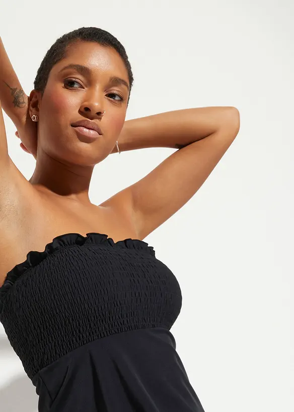 Tankini bandeau smocké (ens. 2 pces), bonprix