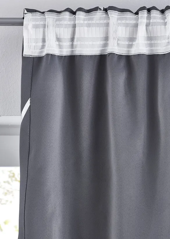 Abdunkelnder Vorhang mit Glanz Druck (1er Pack), bonprix