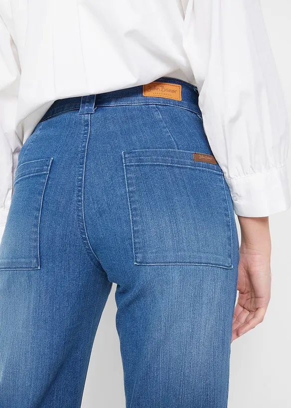Jean droit taille haute, extensible, bonprix