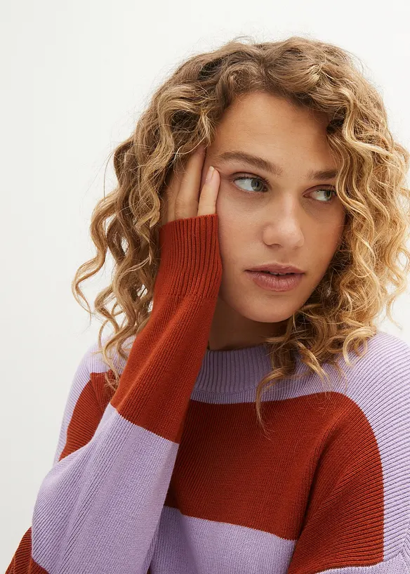 Pull en fine maille à larges rayures, bonprix
