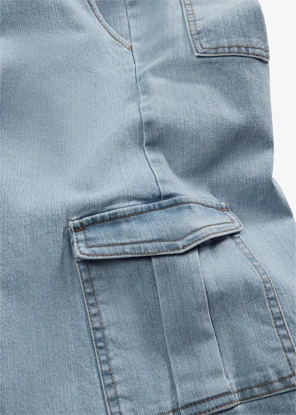 Cargo Jeans Mid Waist, Wide Leg, bonprix