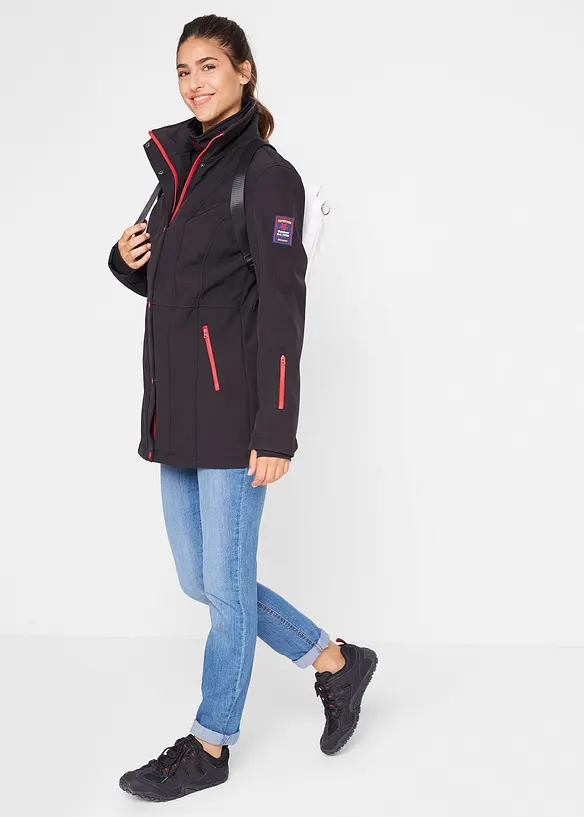 Longue parka en softshell extensible et déperlant, bonprix