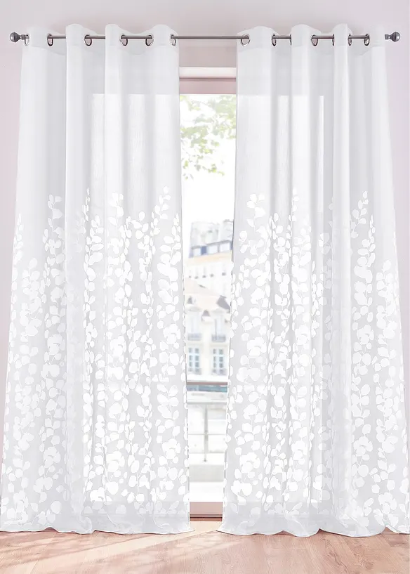 Ausbrenner Gardine mit Blättern (1er Pack), bonprix