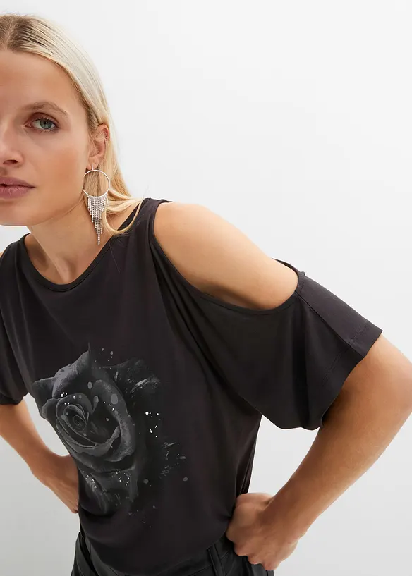 T-shirt épaules dénudées en viscose, bonprix