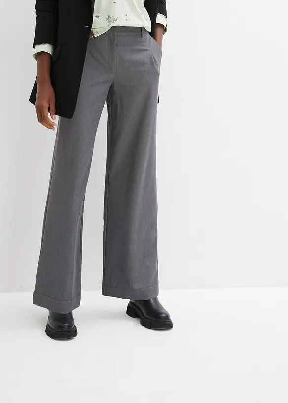 Pantalon à pinces avec taille haute élastiquée, bonprix