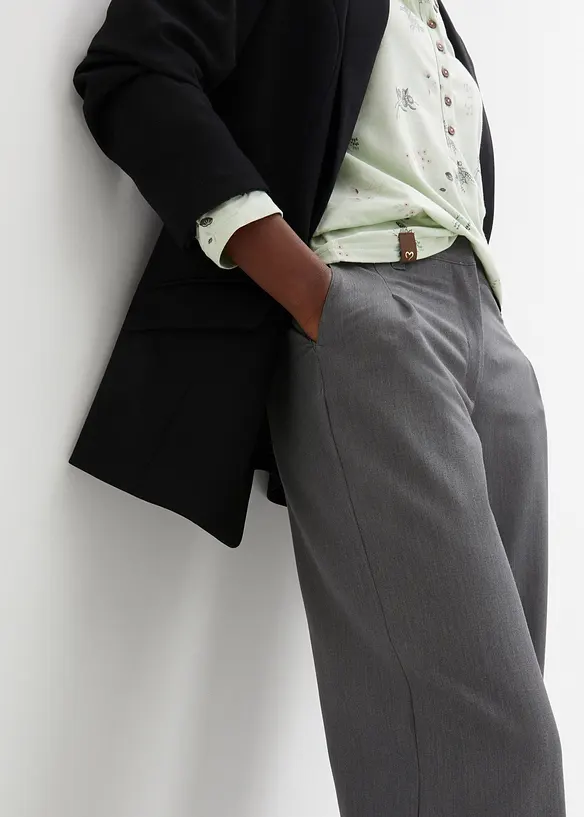 Pantalon à pinces avec taille haute élastiquée, bonprix
