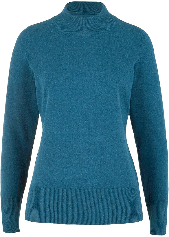 Pull basique en fine maille à col montant, bonprix
