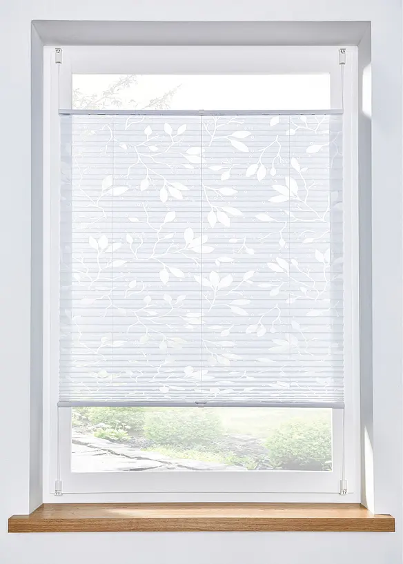 Store plissé avec imprimé feuilles en dévoré, bonprix