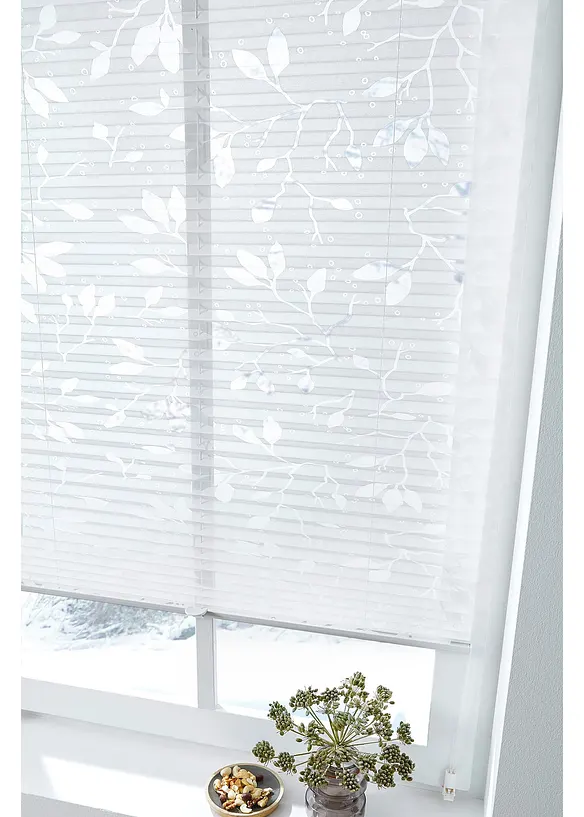 Store plissé avec imprimé feuilles en dévoré, bonprix