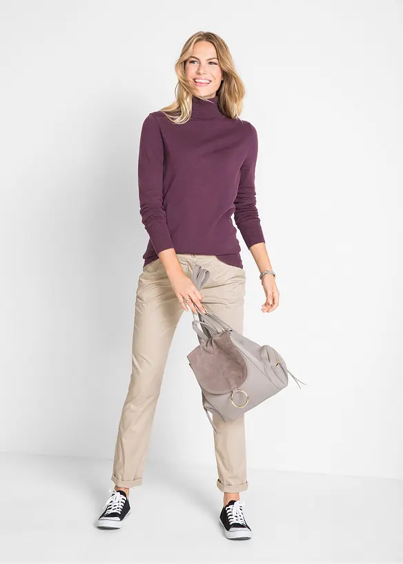 Pull col roulé basique, bonprix