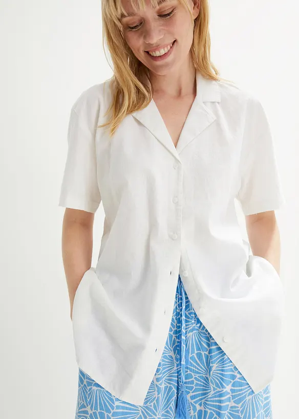 Lockere Oversize-Bluse aus leichtem Leinen-Mix, bonprix