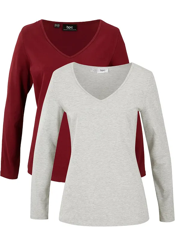 Figurbetontes Langarmshirt (2er Pack), bonprix