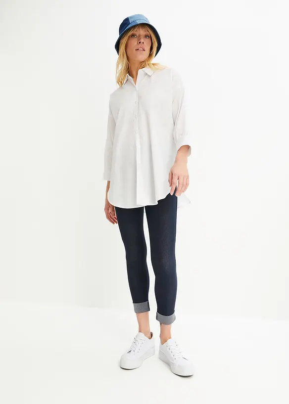 Legging aspect jean en coton mélangé, bonprix