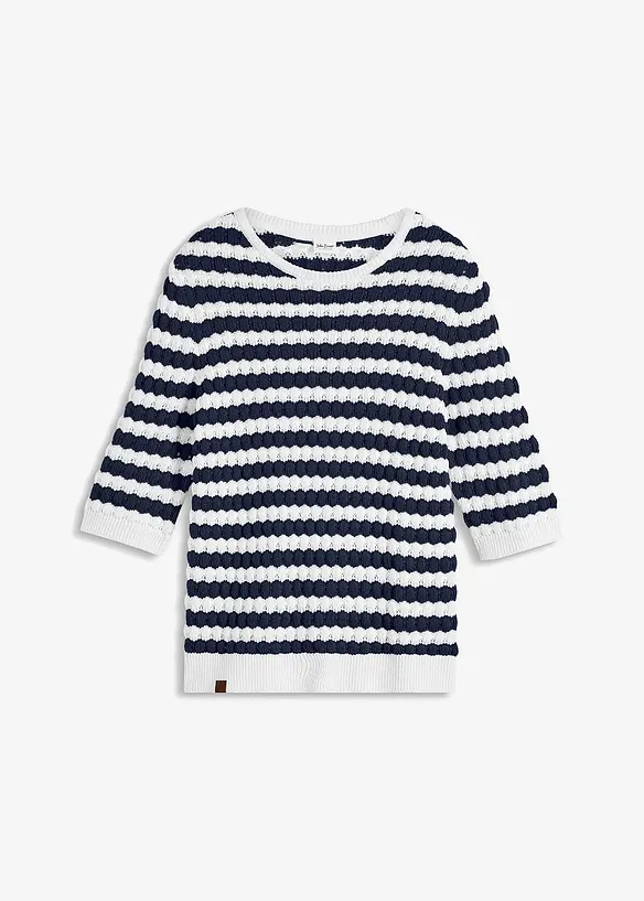 T-shirt en maille, manches coudes, bonprix