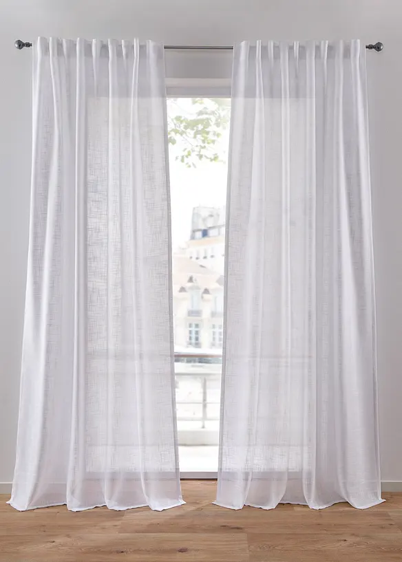 Lot de 2 rideaux panneau texturés, bonprix