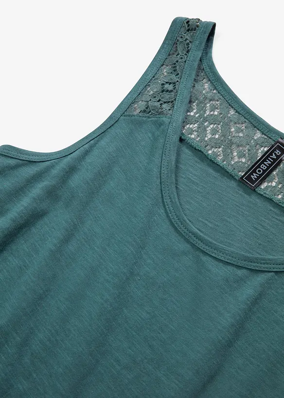 Robe en jersey coton à dentelle, bonprix