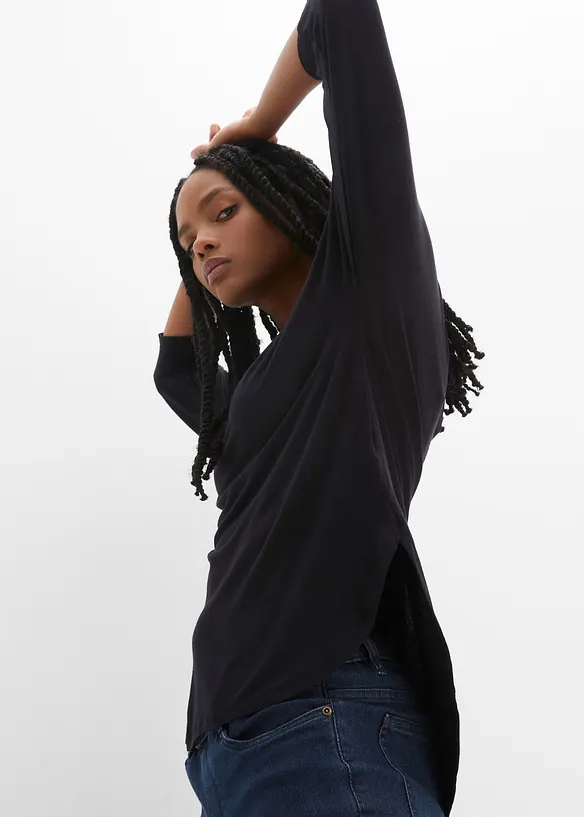 T-shirt manches 3/4 en viscose extensible, bonprix