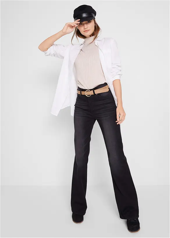 Jean bootcut taille mi-haute, sculptant, bonprix