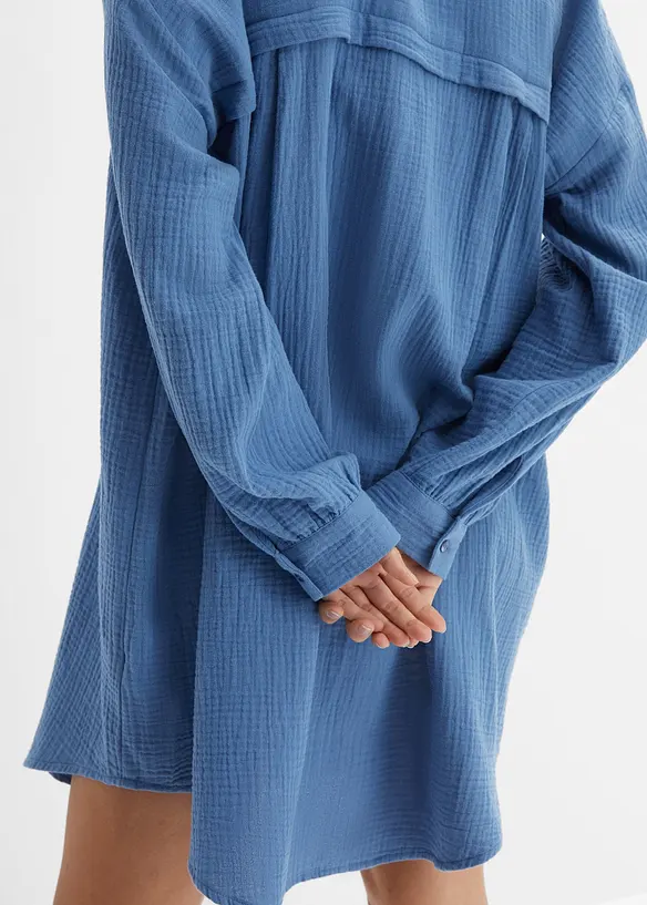 Chemisier long et ample en gaze de coton, bonprix
