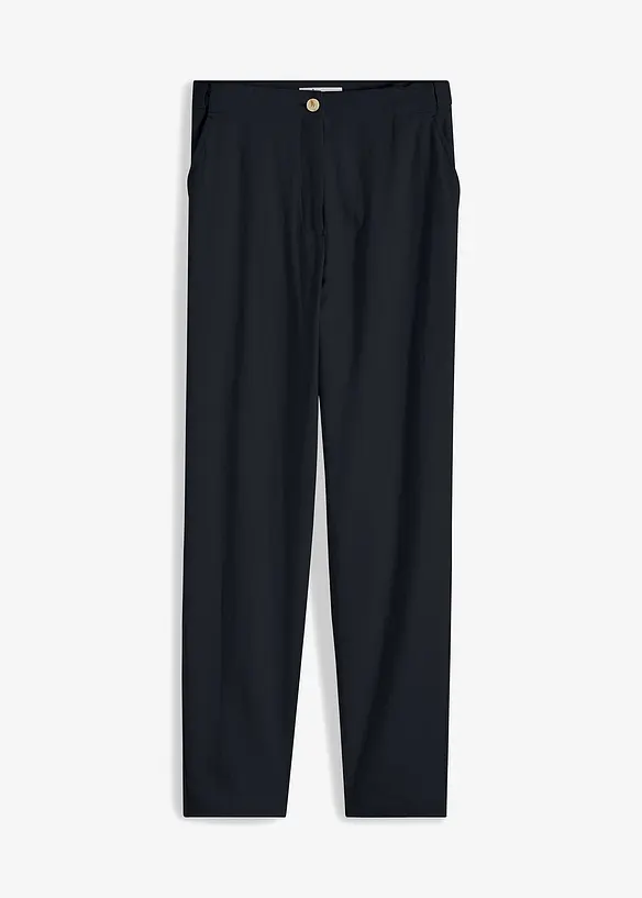 Pantalon cropped taille haute en lin et viscose, bonprix