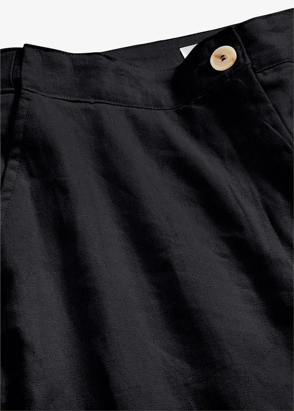 Pantalon cropped taille haute en lin et viscose, bonprix