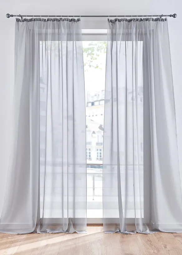 Gardinen aus leichtem Voile (2er Pack), bonprix