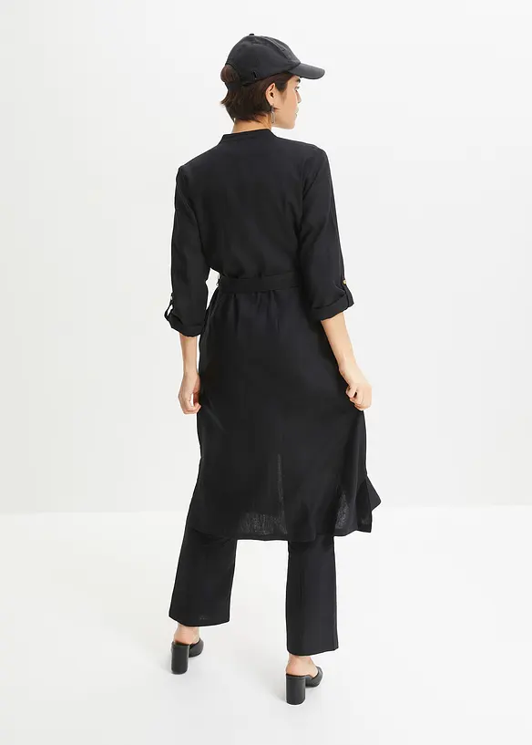 Kleid mit Taschen aus Leinen-Viskose-Mix, bonprix