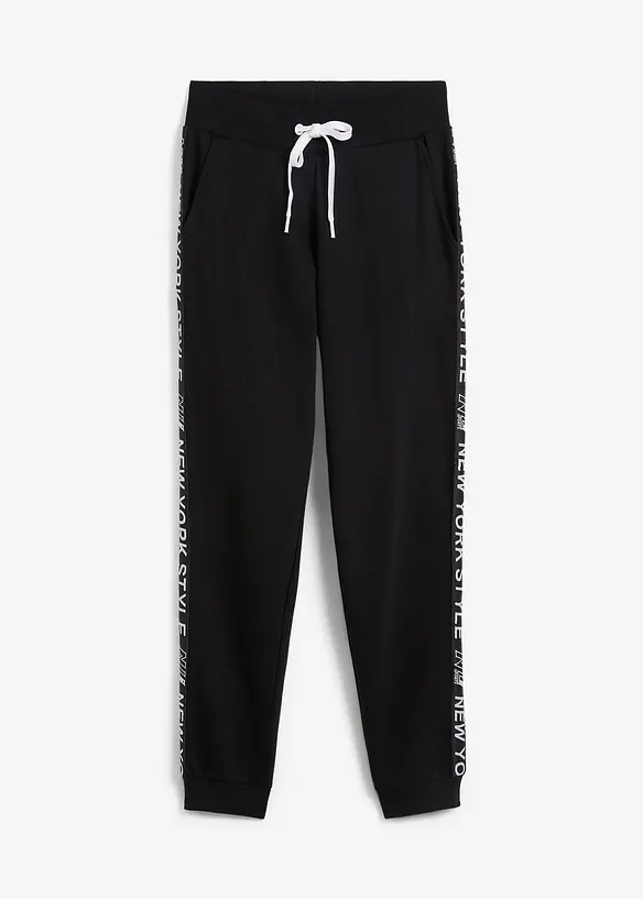 Sweathose mit Bündchen und Statement-Druck, bonprix