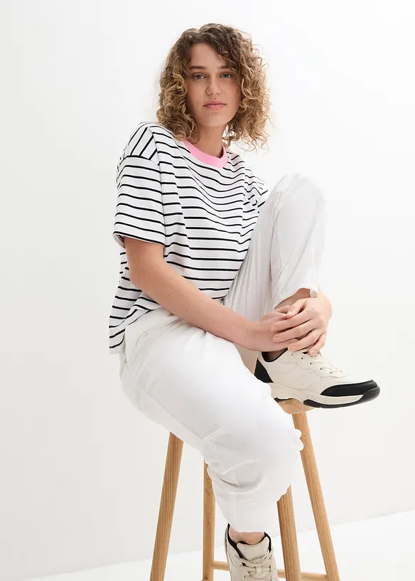 Hose aus Baumwoll-Leinen-Mix, High-Waist, bonprix