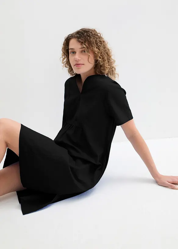 Tunika-Kleid mit Taschen aus Leinen-Baumwoll-Mix, bonprix
